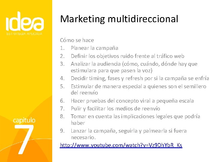Marketing multidireccional Cómo se hace 1. Planear la campaña 2. Definir los objetivos ruido