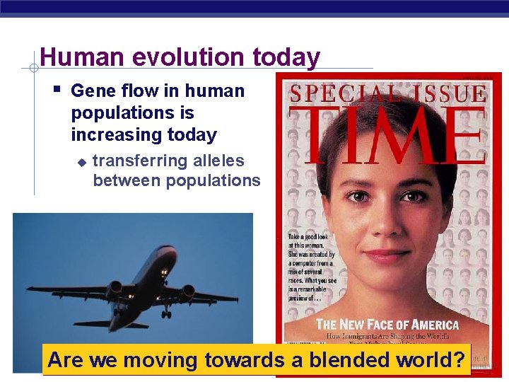 Human evolution today Gene flow in human populations is increasing today transferring alleles between