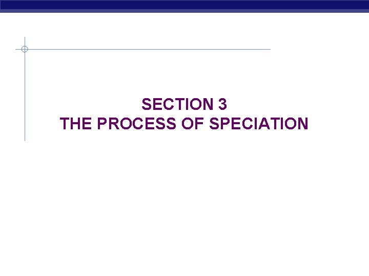 SECTION 3 THE PROCESS OF SPECIATION 