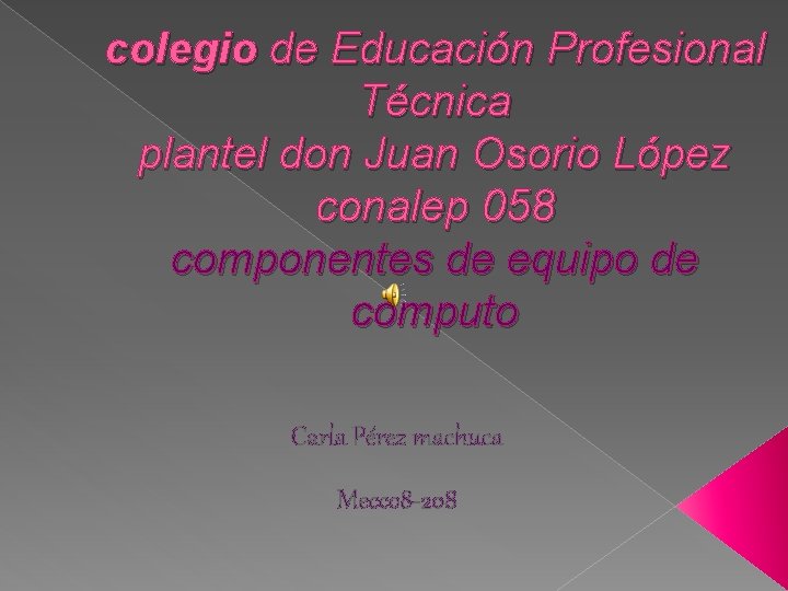 colegio de Educación Profesional Técnica plantel don Juan Osorio López conalep 058 componentes de