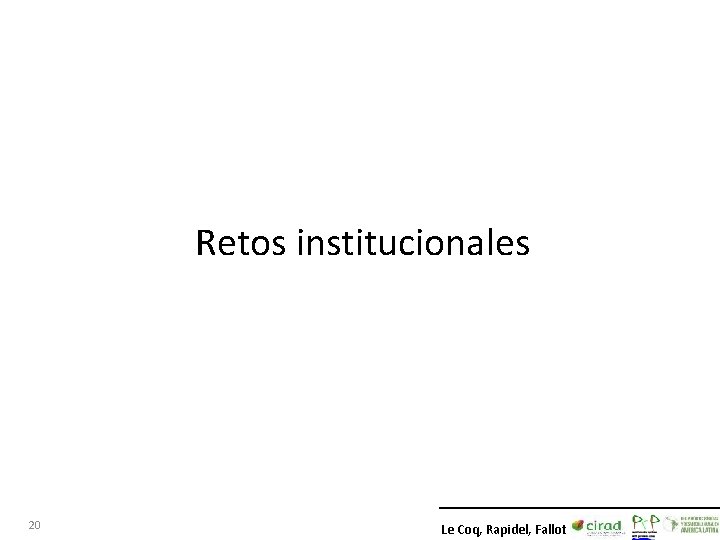 Retos institucionales 20 Le Coq, Rapidel, Fallot Retos institucionales 20 Le Coq, Rapidel, Fallot