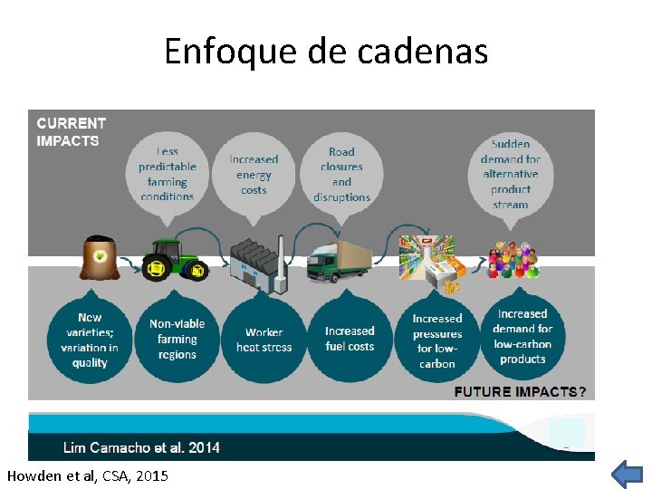 Enfoque de cadenas • Enfoque de cadeans Howden et al, CSA, 2015 Enfoque de cadenas • Enfoque de cadeans Howden et al, CSA, 2015