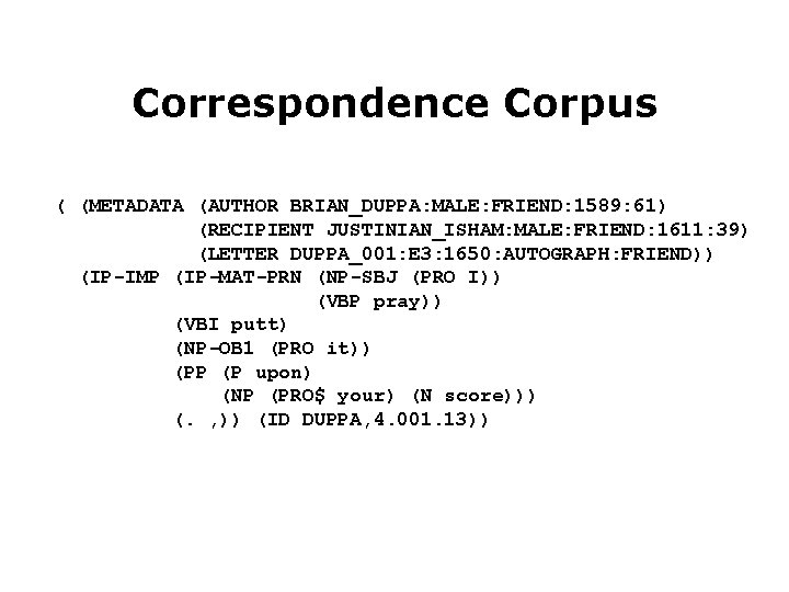 Correspondence Corpus ( (METADATA (AUTHOR BRIAN_DUPPA: MALE: FRIEND: 1589: 61) (RECIPIENT JUSTINIAN_ISHAM: MALE: FRIEND: