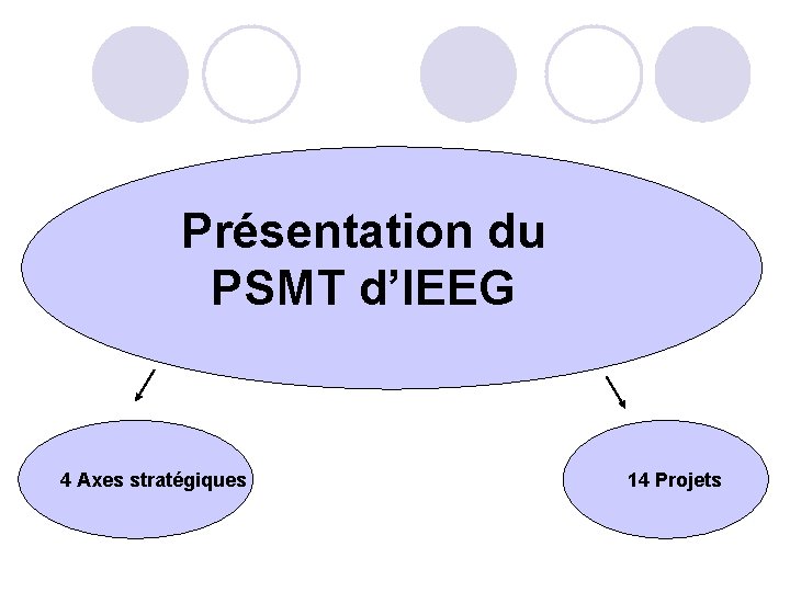 Présentation du PSMT d’IEEG 4 Axes stratégiques 14 Projets 