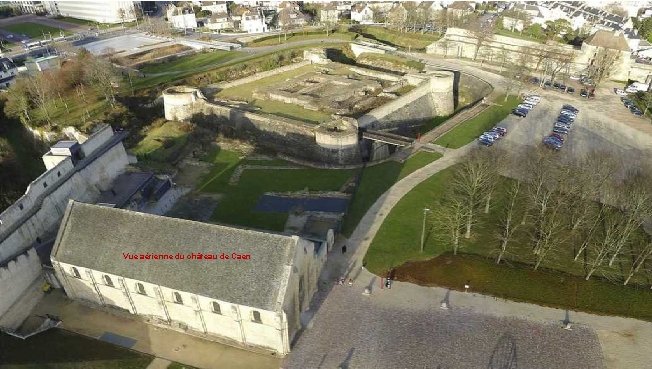 Vue aérienne du château de Caen 