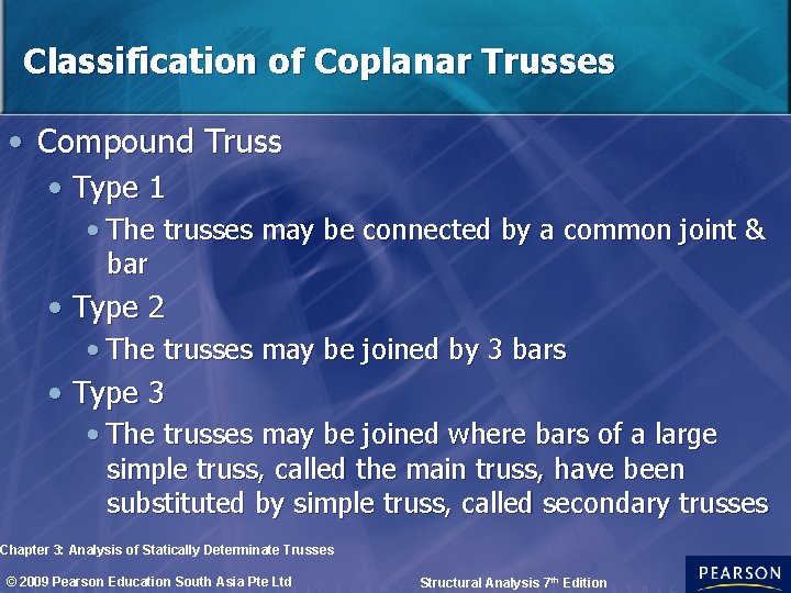 Classification of Coplanar Trusses • Compound Truss • Type 1 • The trusses may Classification of Coplanar Trusses • Compound Truss • Type 1 • The trusses may