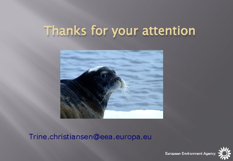 Thanks for your attention Trine. christiansen@eea. europa. eu Thanks for your attention Trine. christiansen@eea. europa. eu