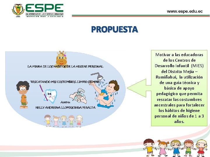 PROPUESTA Motivar a las educadoras de los Centros de Desarrollo Infantil (MIES) del Distrito