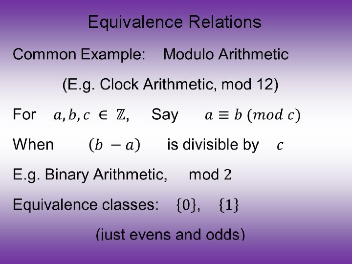 Equivalence Relations • 