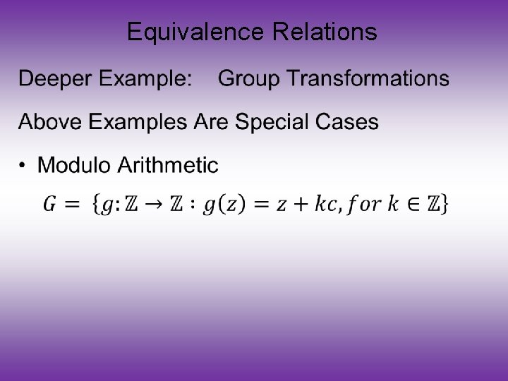 Equivalence Relations • 