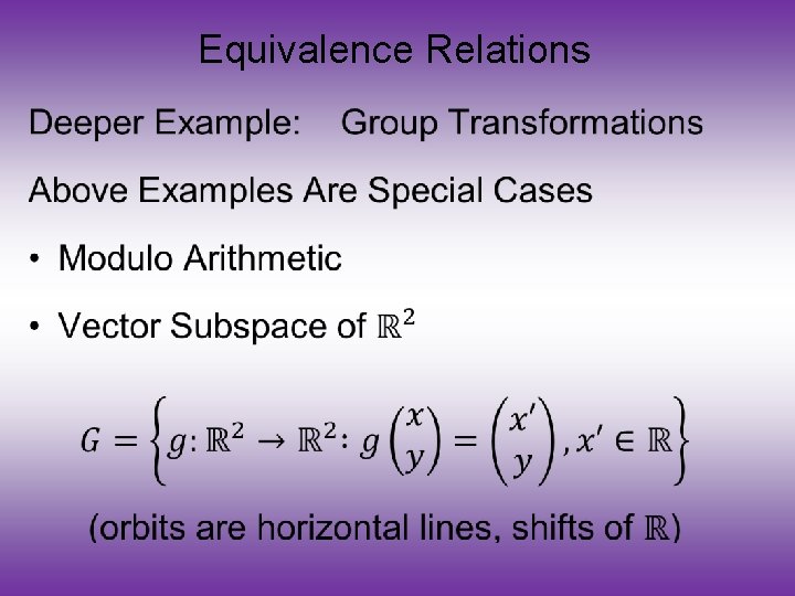 Equivalence Relations • 