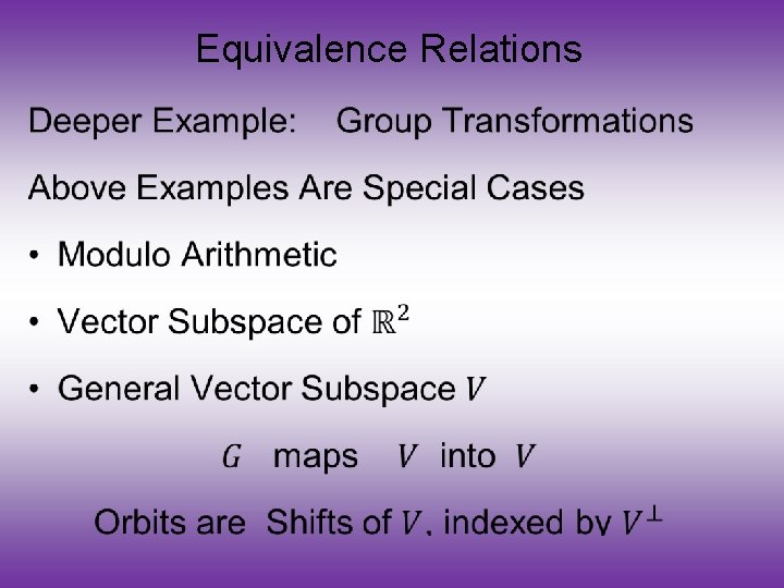 Equivalence Relations • 