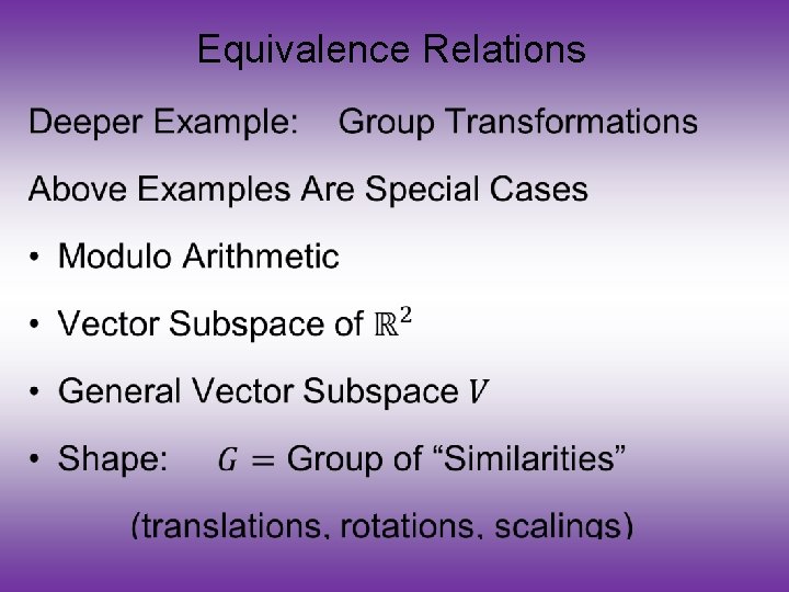 Equivalence Relations • 