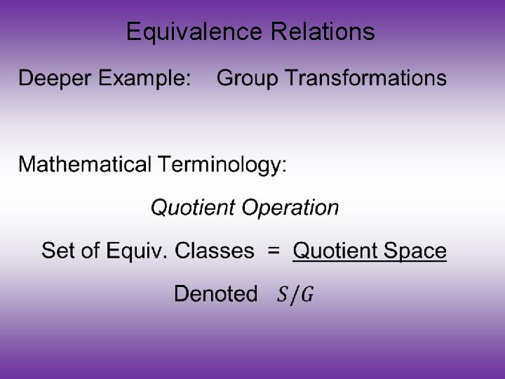 Equivalence Relations • 