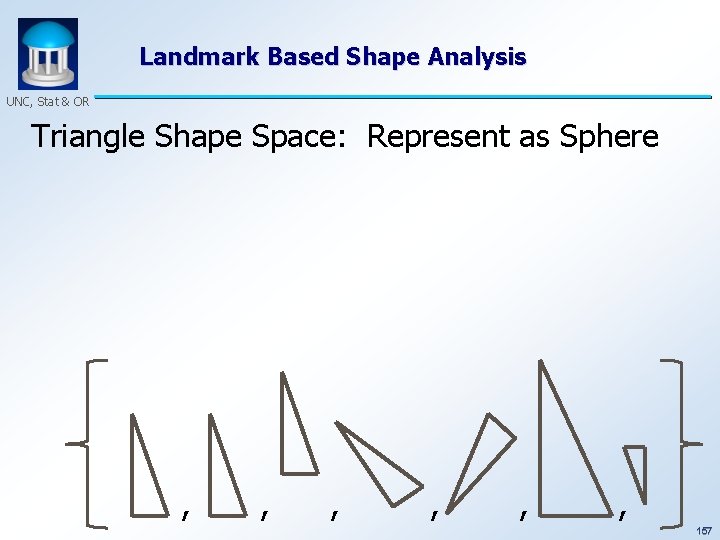 Landmark Based Shape Analysis UNC, Stat & OR Triangle Shape Space: Represent as Sphere