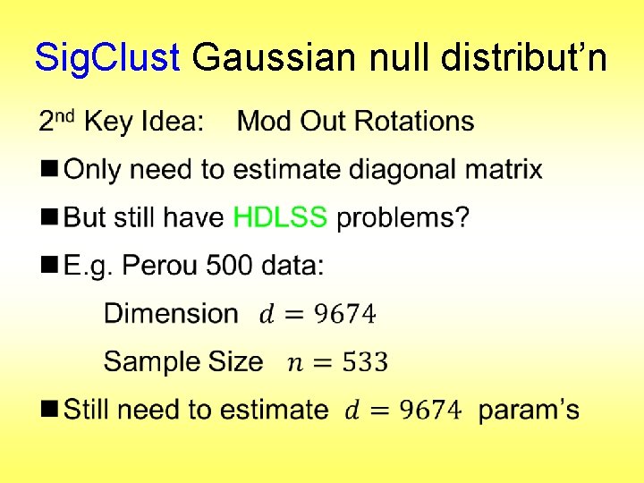 Sig. Clust Gaussian null distribut’n • 