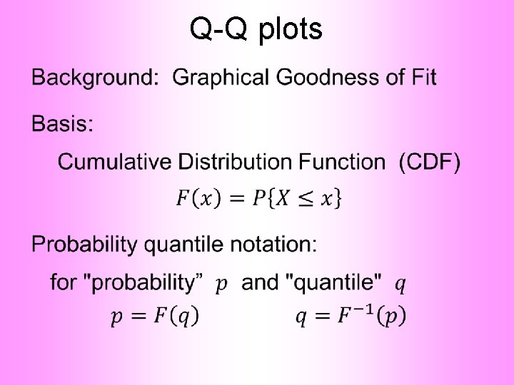 Q-Q plots • 