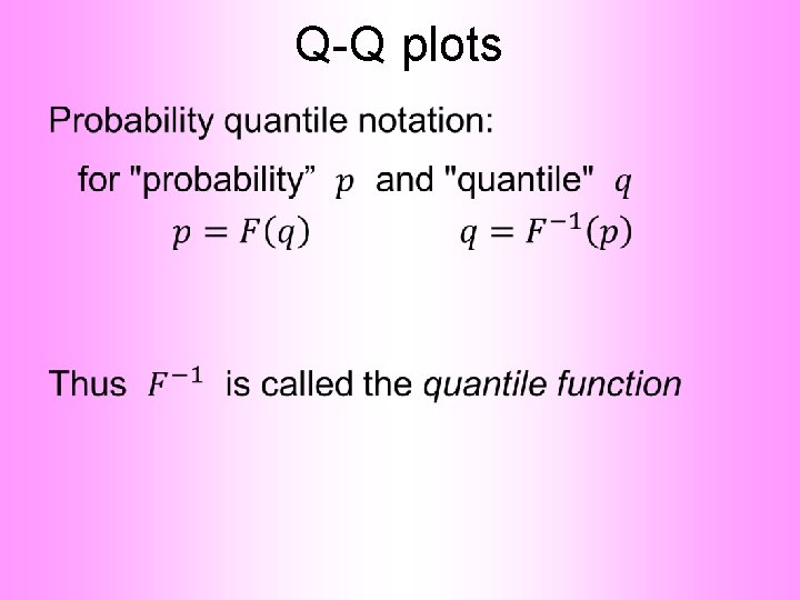 Q-Q plots • 