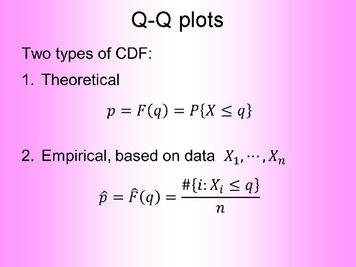 Q-Q plots • 