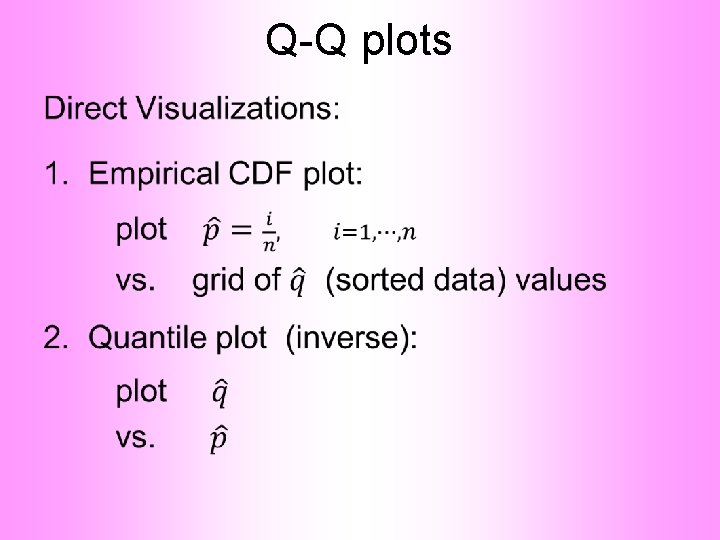 Q-Q plots • 