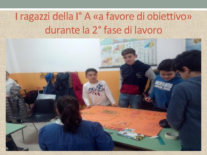 I ragazzi della I° A «a favore di obiettivo» durante la 2° fase di