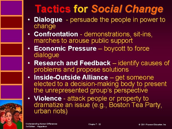 Tactics for Social Change • Dialogue - persuade the people in power to change