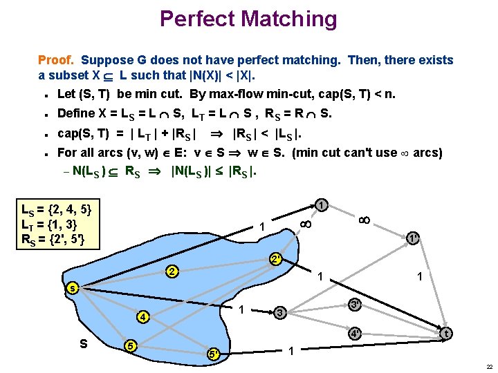 Perfect Matching Proof. Suppose G does not have perfect matching. Then, there exists a