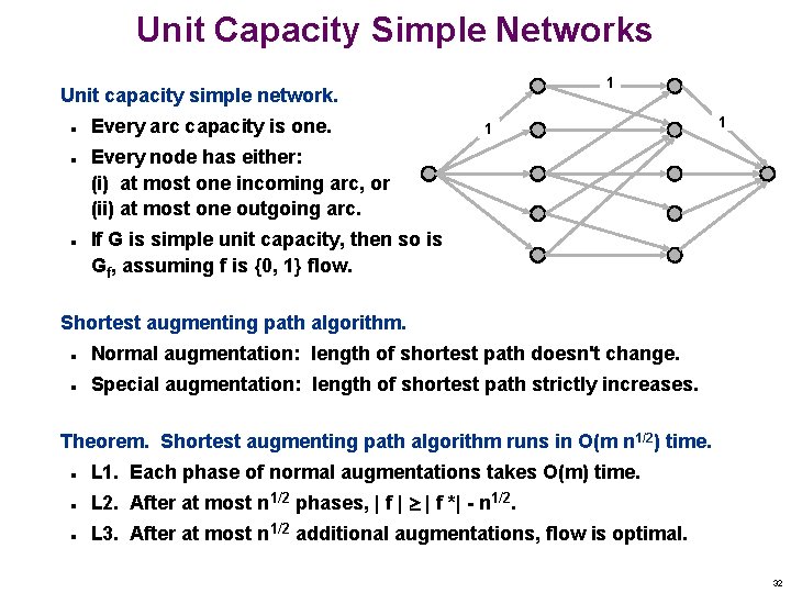 Unit Capacity Simple Networks 1 Unit capacity simple network. n n n Every arc