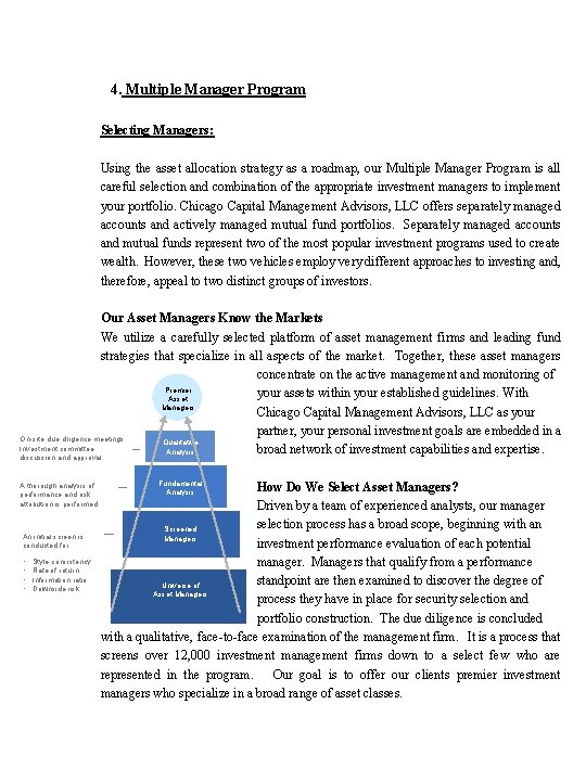 4. Multiple Manager Program Selecting Managers: Using the asset allocation strategy as a roadmap,