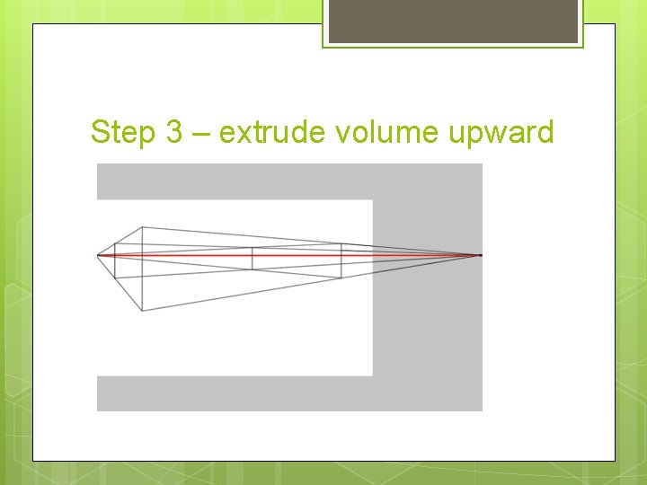 Step 3 – extrude volume upward 