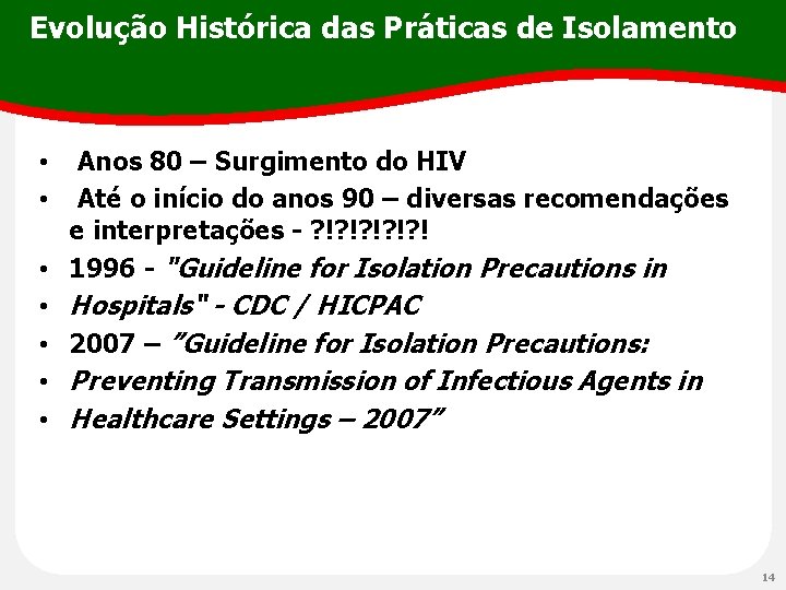 Clique para. Histórica Evolução editar o título das mestre Práticas de Isolamento • Clique