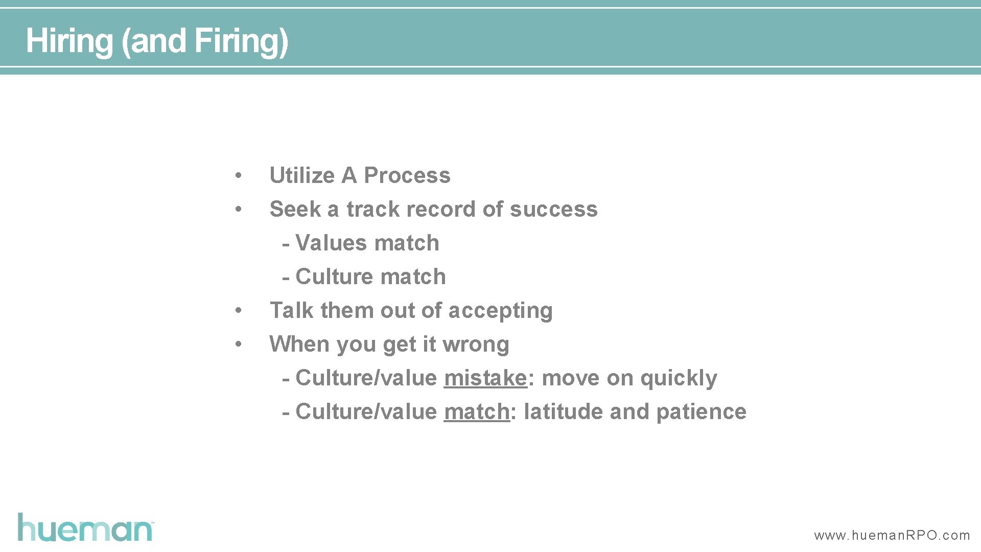 Hires by Type Agenda LET’S GET STARTED STRATEGIC IMPACT 3 Things That Make “Good