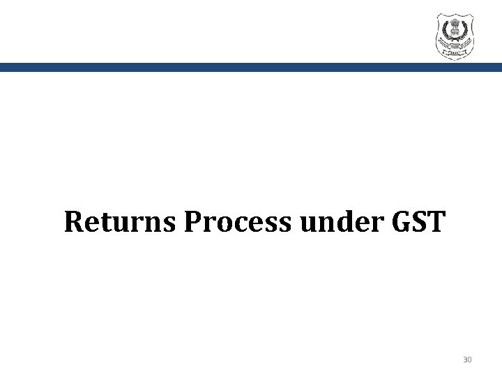 Returns Process under GST 30 