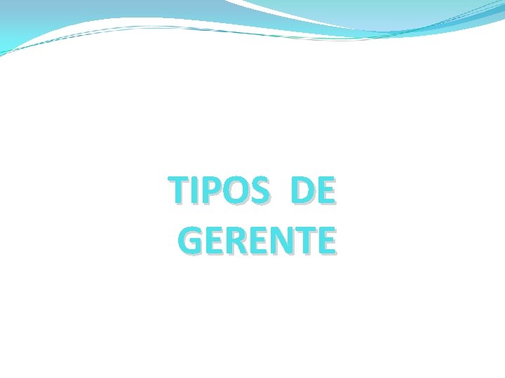 TIPOS DE GERENTE 
