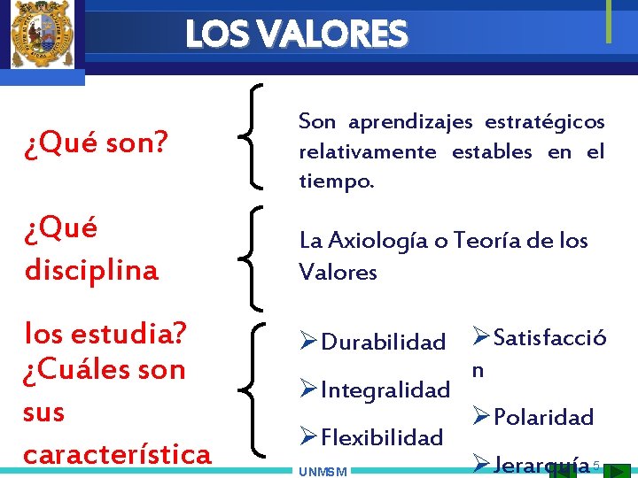 LOS VALORES ¿Qué son? Son aprendizajes estratégicos relativamente estables en el tiempo. ¿Qué disciplina