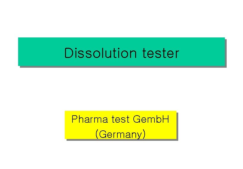 Dissolution tester Pharma test Gemb. H (Germany) 