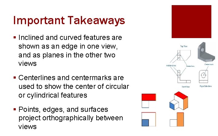 Important Takeaways § Inclined and curved features are shown as an edge in one