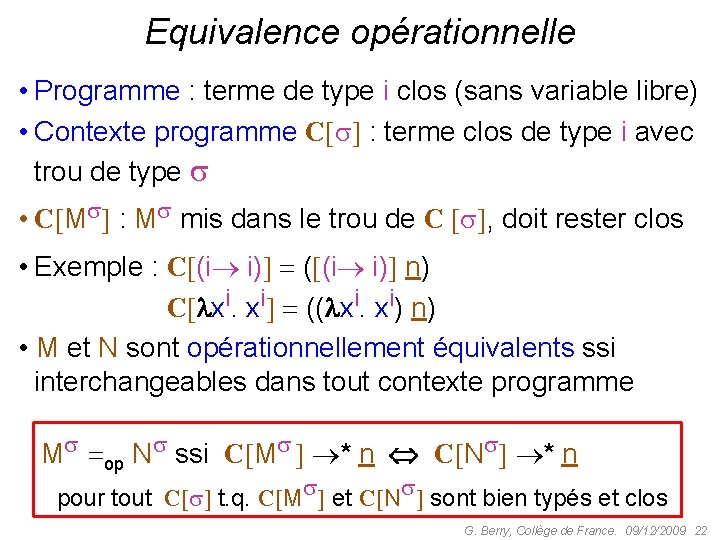Le Calcul Smantiques Information Et Points Fixes Grard