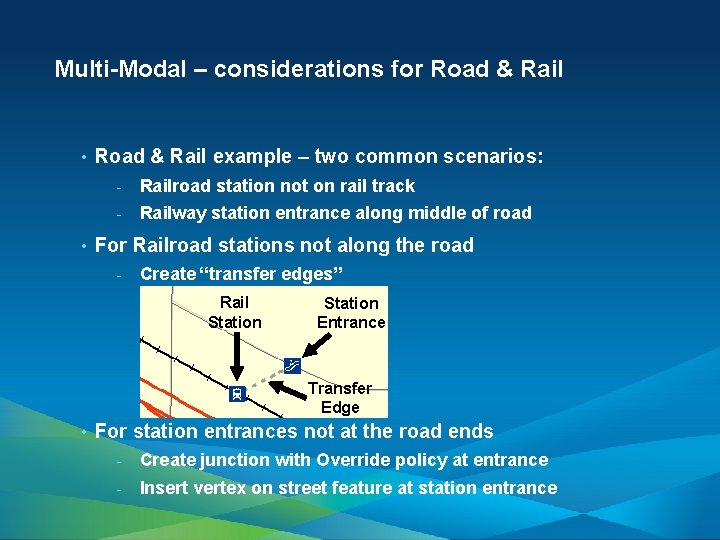 Multi-Modal – considerations for Road & Rail • • Road & Rail example –