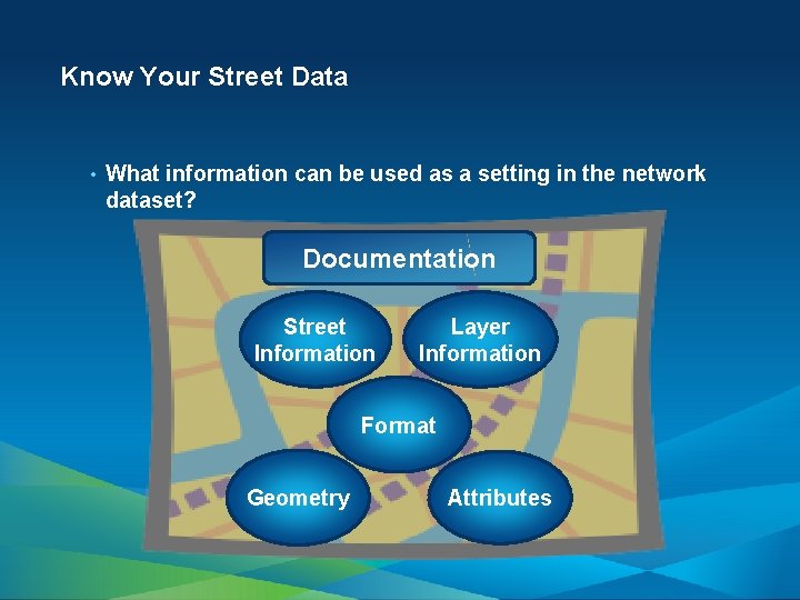 Know Your Street Data • What information can be used as a setting in