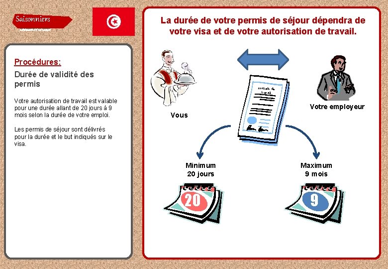 Saisonniers Saisonnier La durée de votre permis de séjour dépendra de votre visa et