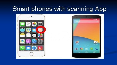 Smart phones with scanning App 