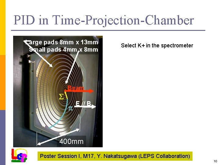 PID in Time-Projection-Chamber Large pads 8 mm x 13 mm Small pads 4 mm