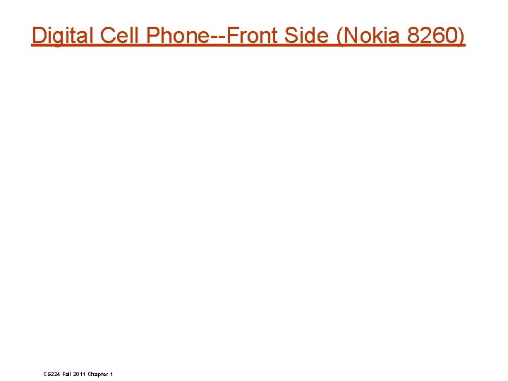 Digital Cell Phone Front Side (Nokia 8260) CS 224 Fall 2011 Chapter 1 