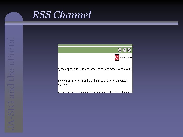 JA-SIG and the u. Portal RSS Channel 