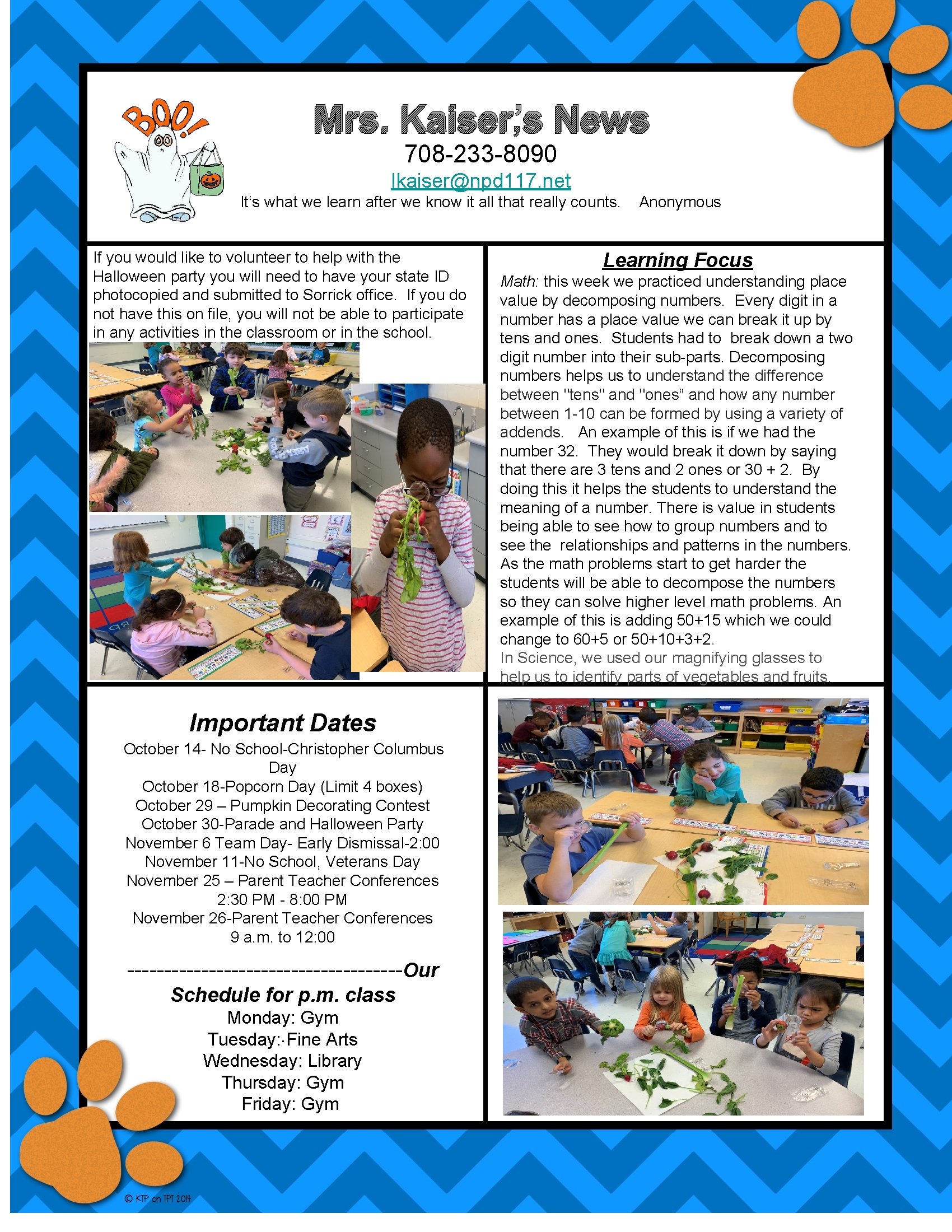 Mrs. Kaiser’s News 708 -233 -8090 lkaiser@npd 117. net It‘s what we learn after