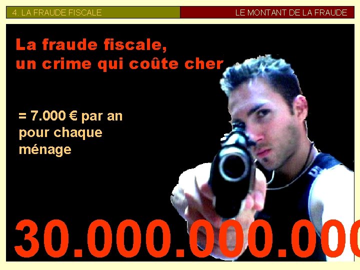 4. LA FRAUDE FISCALE LE MONTANT DE LA FRAUDE La fraude fiscale, un crime