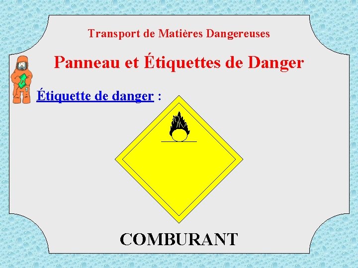 Transport de Matières Dangereuses TM D Panneau et Étiquettes de Danger Étiquette de danger