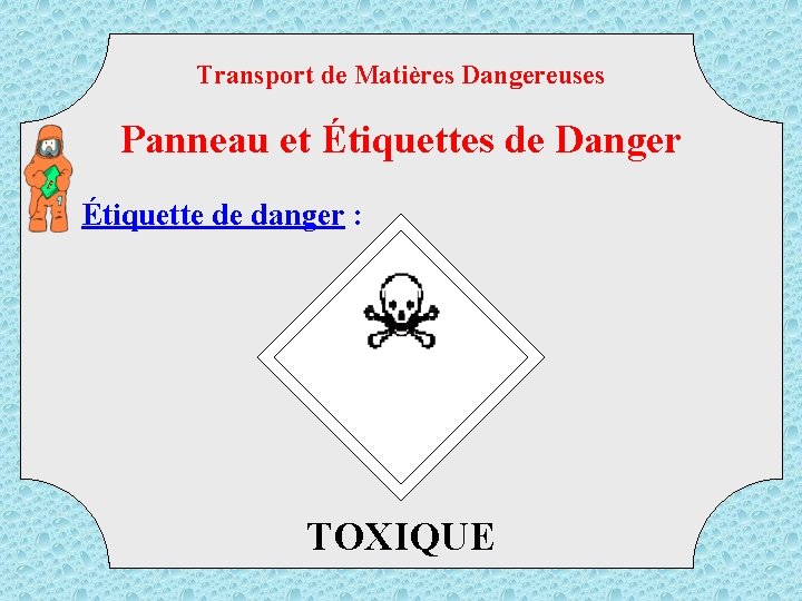 Transport de Matières Dangereuses TM D Panneau et Étiquettes de Danger Étiquette de danger
