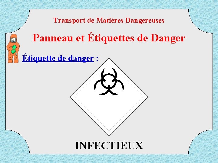 Transport de Matières Dangereuses TM D Panneau et Étiquettes de Danger Étiquette de danger